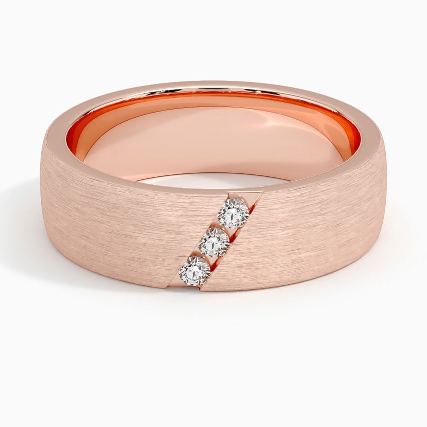 Dante Diamond 6.5mm Wedding Ring Rose Gold 18k Wedding Band