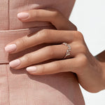 Canopy Pavé Diamond Contour Ring Rose Gold 18k Wedding Band