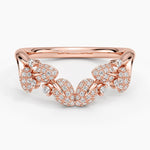 Canopy Pavé Diamond Contour Ring Rose Gold 18k Wedding Band