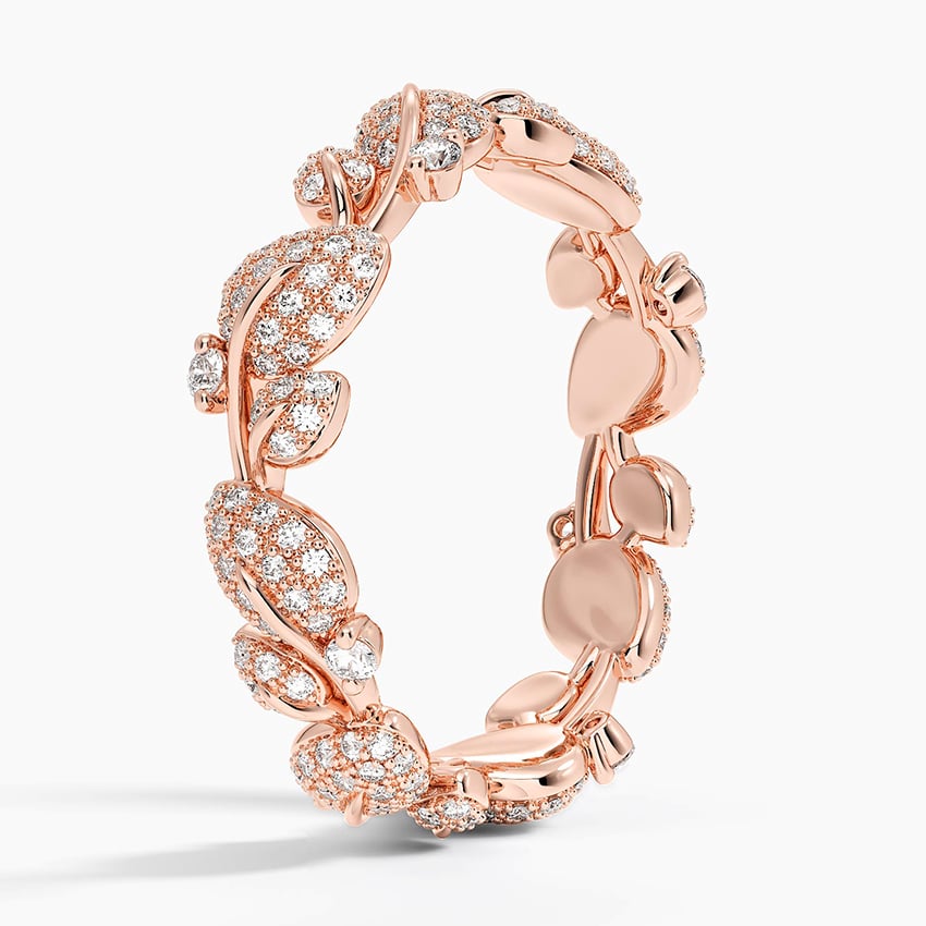 Canopy Pavé Eternity Diamond Ring Rose Gold 18k Eternity Band