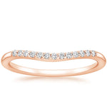 Petite Curved Diamond Ring (1/10 ct. tw.) Rose Gold 18k Wedding Band