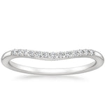Petite Curved Diamond Ring (1/10 ct. tw.) Platinum Wedding Band