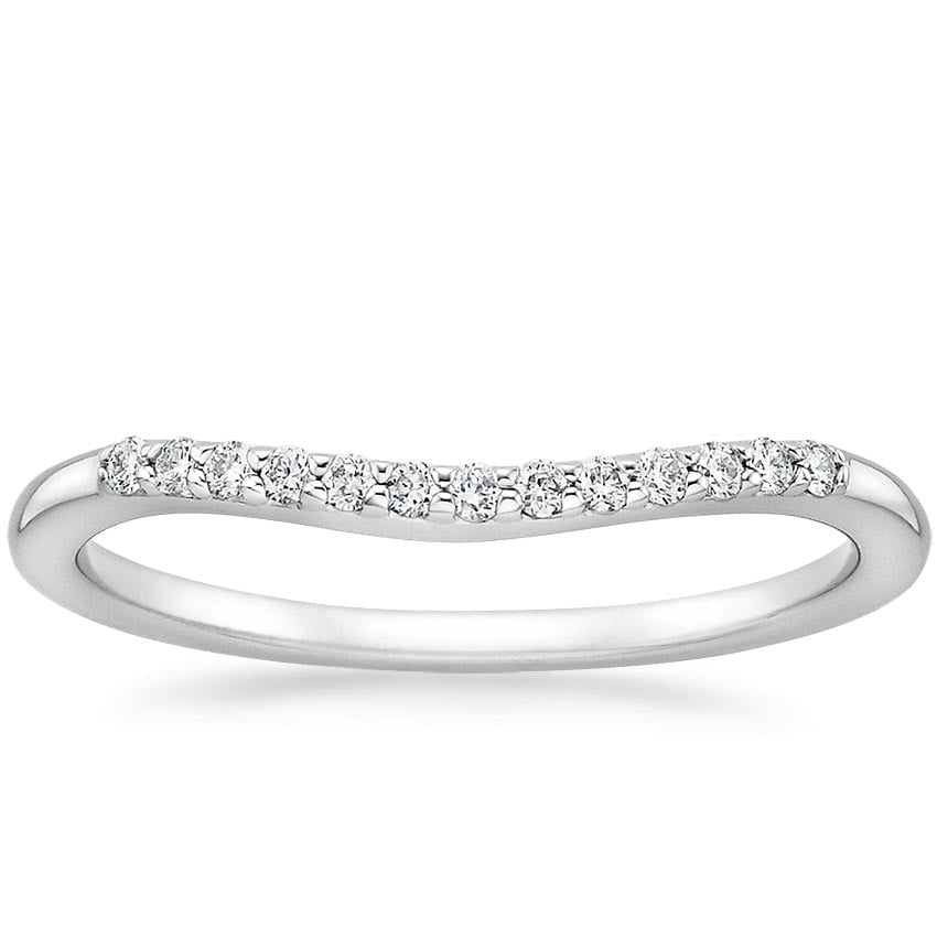 Petite Curved Diamond Ring (1/10 ct. tw.) Platinum Wedding Band