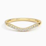 Petite Curved Diamond Ring (1/10 ct. tw.) Yellow Gold 18k Wedding Band
