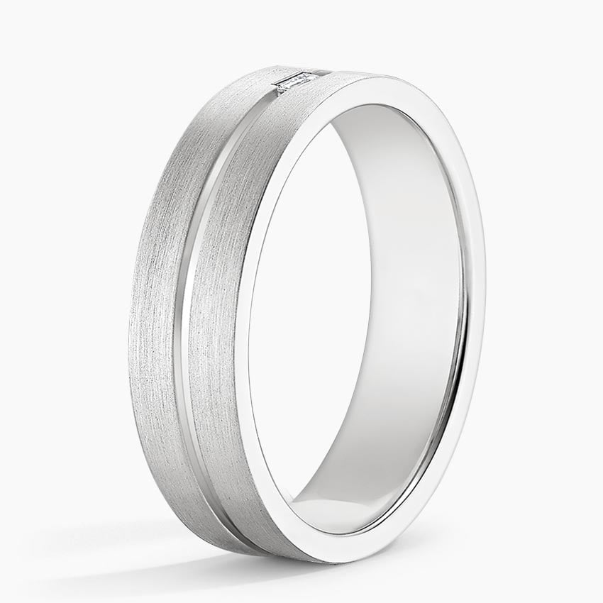 Ezra Diamond 5.5mm Wedding Ring Platinum Wedding Band
