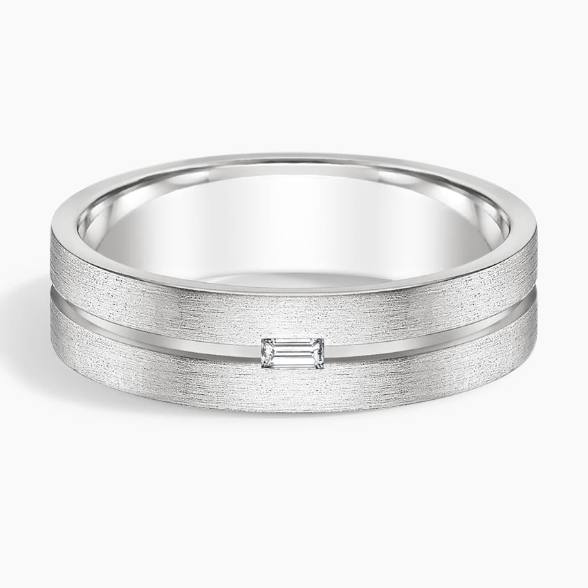 Ezra Diamond 5.5mm Wedding Ring Platinum Wedding Band