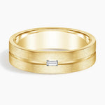 Ezra Diamond 5.5mm Wedding Ring Yellow Gold 18k Wedding Band
