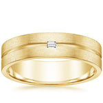 Ezra Diamond 5.5mm Wedding Ring Yellow Gold 18k Wedding Band