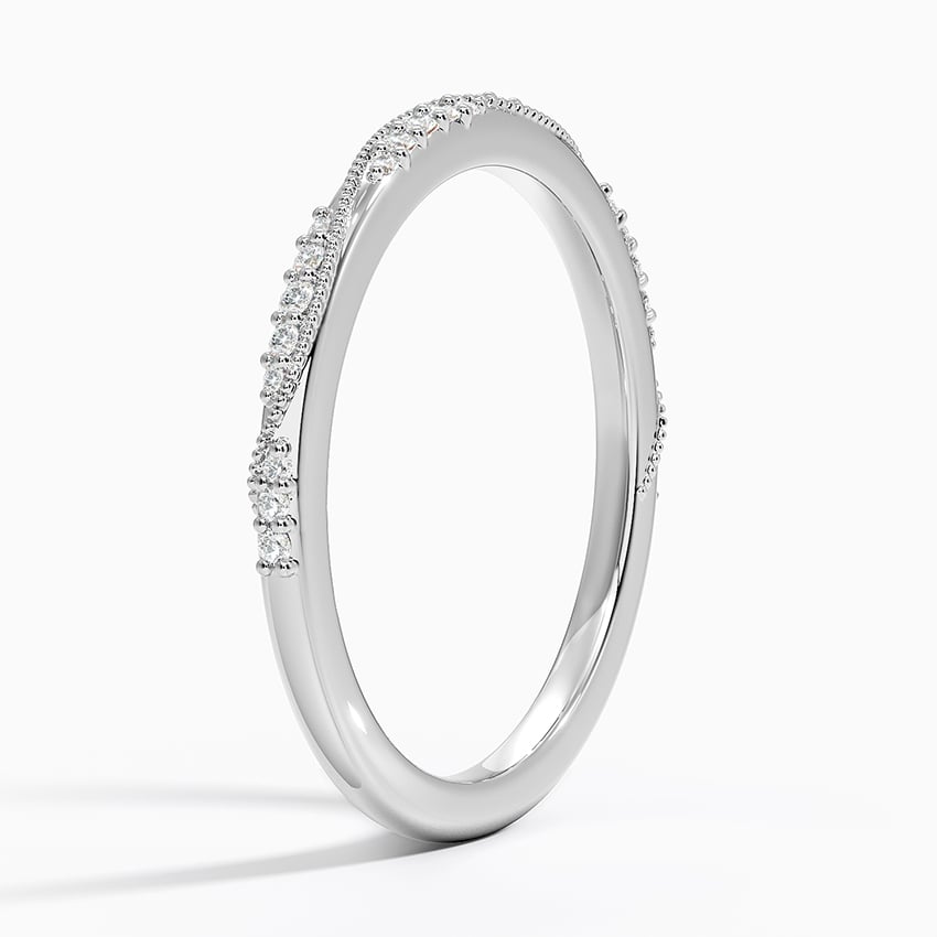 Camellia Milgrain 1.5mm Diamond Ring Platinum Wedding Band