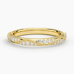 Camellia Milgrain 2.5mm Diamond Ring (1/4 ct. tw.) Yellow Gold 18k Wedding Band