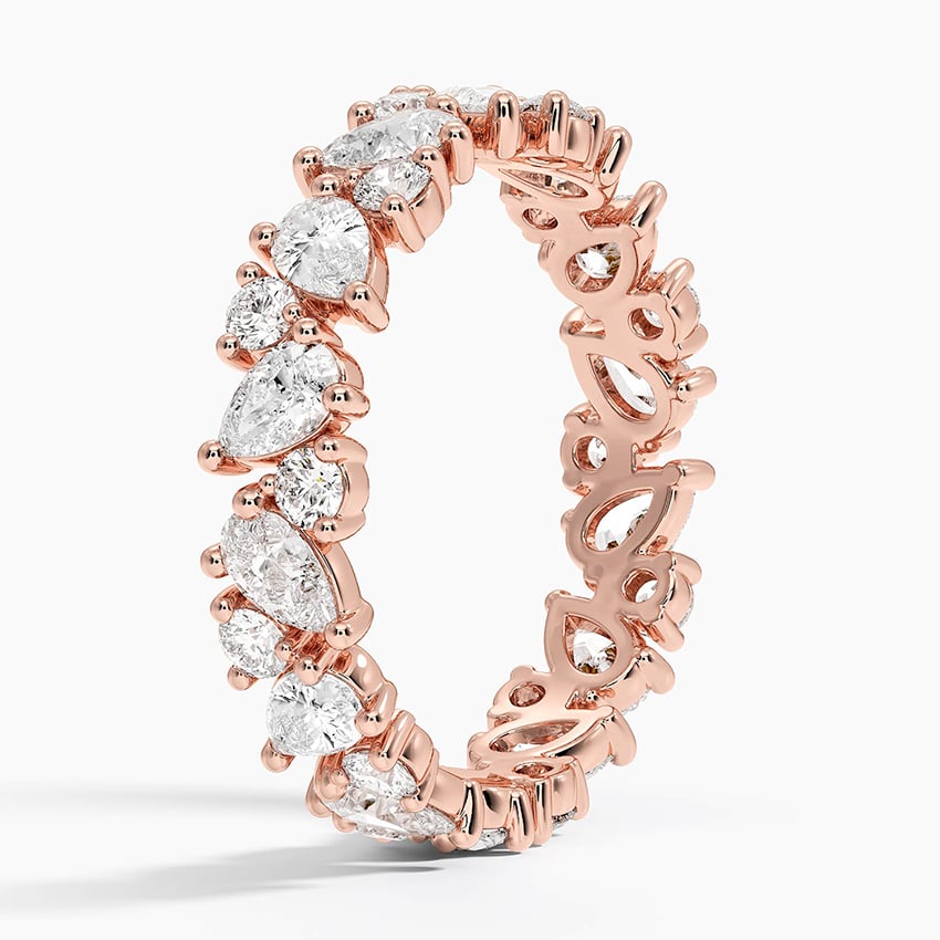 Grand Olivetta Eternity Diamond Ring Rose Gold 18k Eternity Band