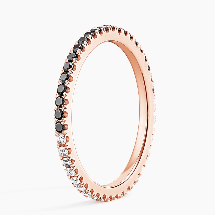 Ballad Eternity Black Diamond and Diamond Ring (1/4 ct. tw.) Rose Gold 18k Eternity Band
