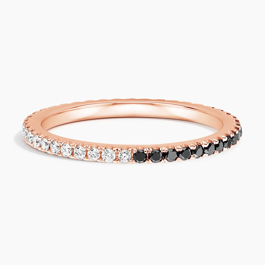 Ballad Eternity Black Diamond and Diamond Ring (1/4 ct. tw.) Rose Gold 18k Eternity Band