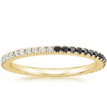 Ballad Eternity Black Diamond and Diamond Ring (1/4 ct. tw.) Yellow Gold 18k Eternity Band