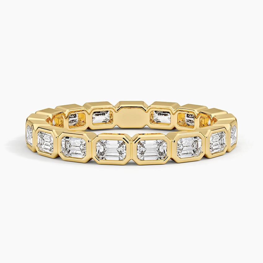 East-West Bezel Emerald Cut Eternity Diamond Ring (1 1/2 ct. tw.) Yellow Gold 18k Eternity Band
