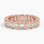 Bezel Emerald Cut Eternity Lab Diamond Ring (2 1/2 ct. tw.) Rose Gold 18k Eternity Band