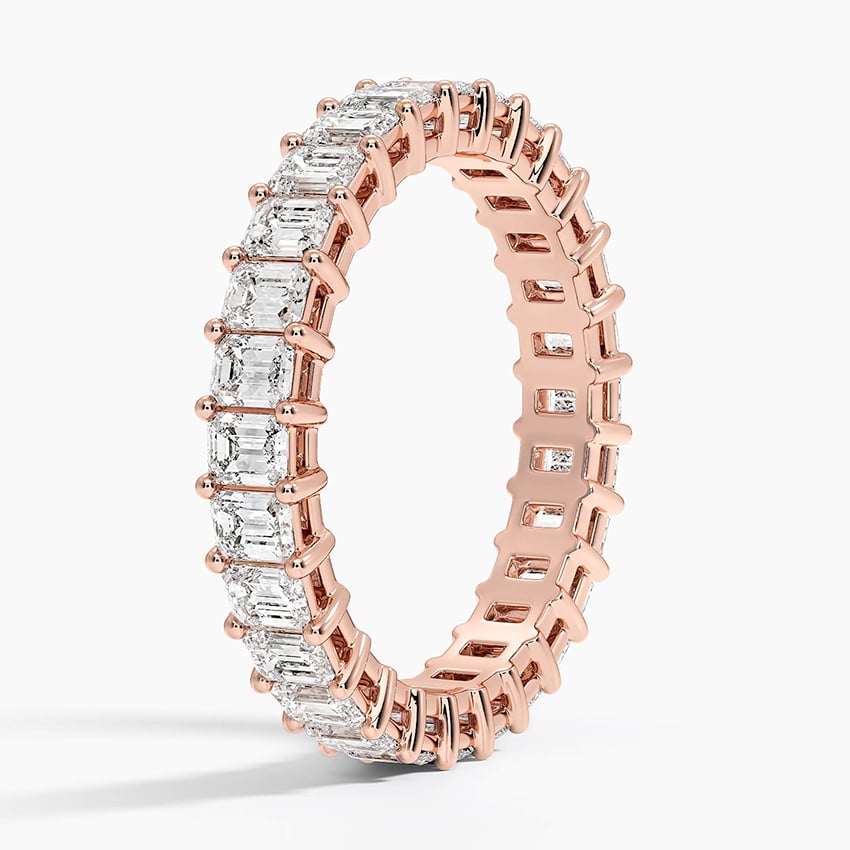Emerald Eternity Lab Diamond Ring (2 ct. tw.) Rose Gold 18k Eternity Band