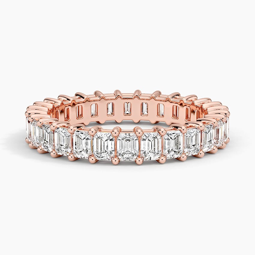 Emerald Eternity Lab Diamond Ring (2 ct. tw.) Rose Gold 18k Eternity Band