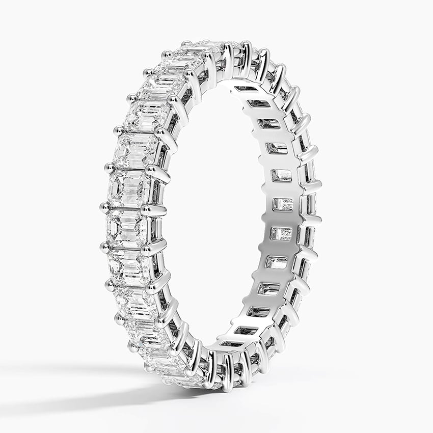 Emerald Eternity Diamond Ring (2 ct. tw.) Platinum Eternity Band