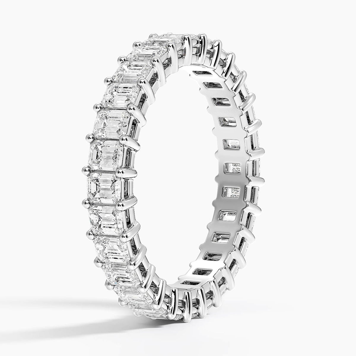 Emerald Eternity Diamond Ring (2 ct. tw.) Platinum Eternity Band