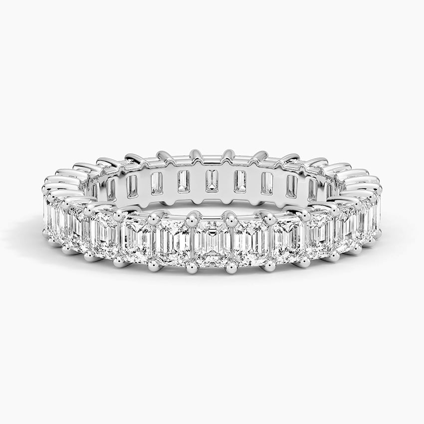 Emerald Eternity Lab Diamond Ring (2 ct. tw.) Platinum Eternity Band