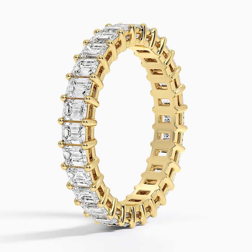 Emerald Eternity Lab Diamond Ring (2 ct. tw.) Yellow Gold 18k Eternity Band