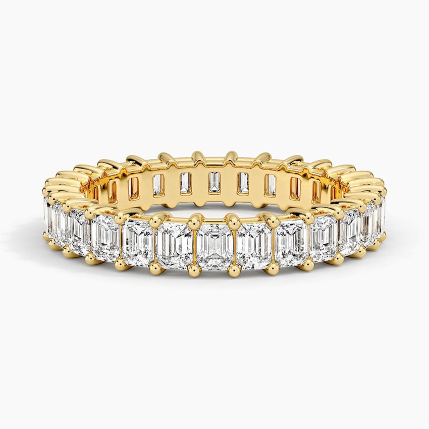 Emerald Eternity Lab Diamond Ring (2 ct. tw.) Yellow Gold 18k Eternity Band
