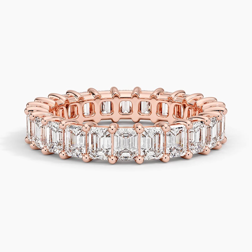 Emerald Eternity Lab Diamond Ring (3 ct. tw.) Rose Gold 18k Eternity Band