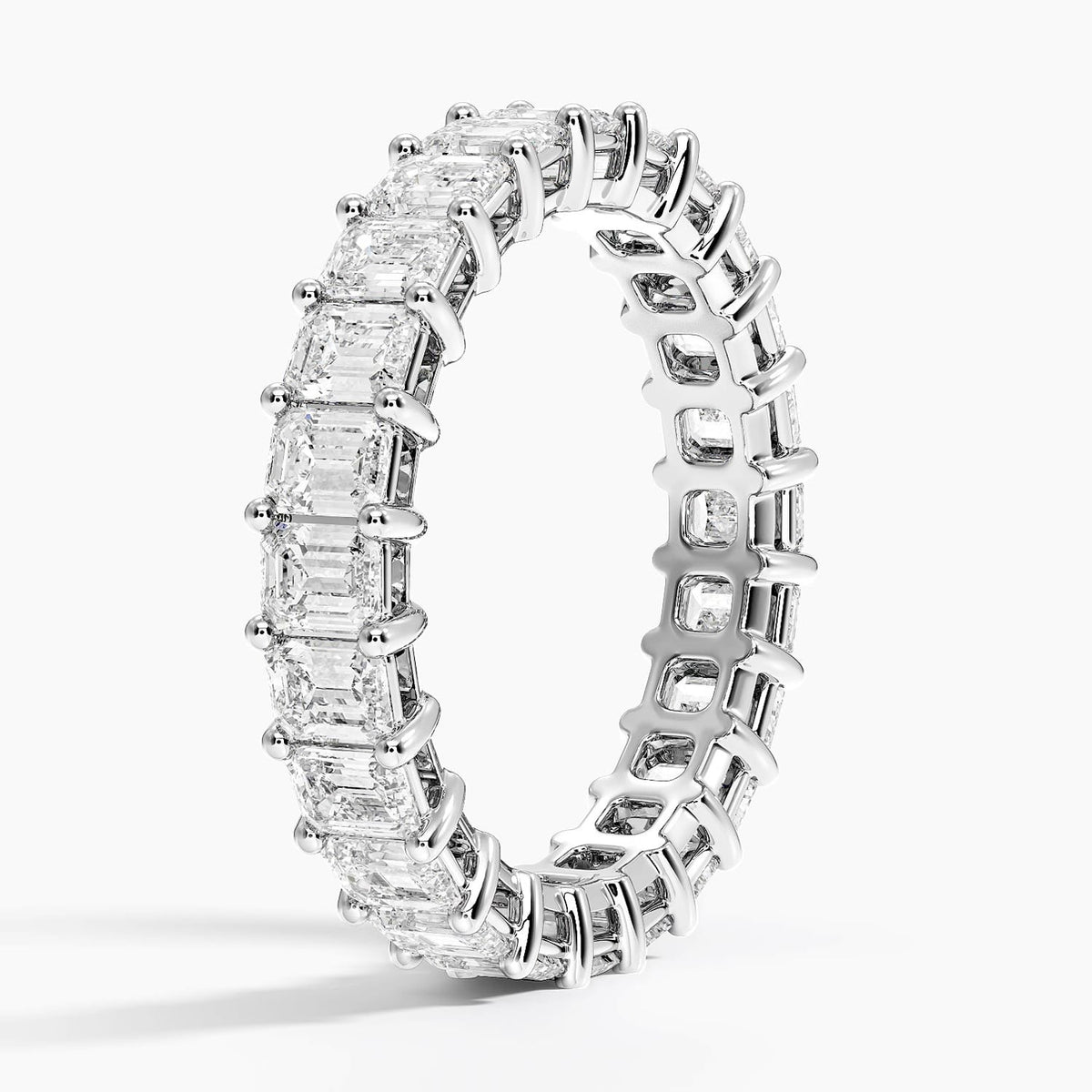 Emerald Eternity Diamond Ring (3 ct. tw.) Platinum Eternity Band