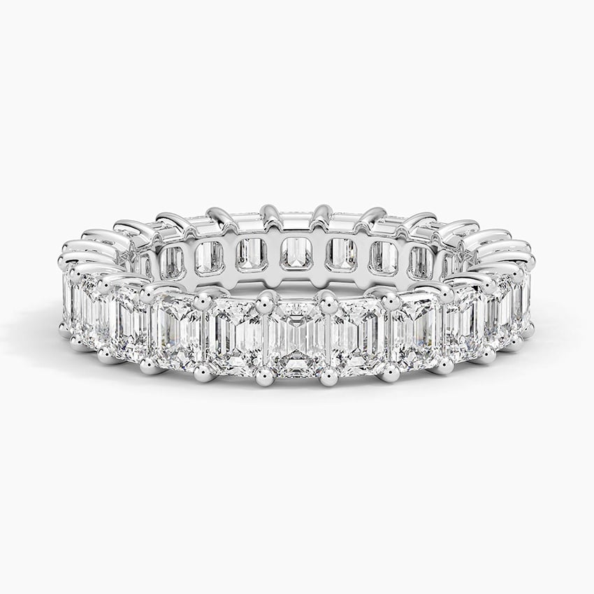Emerald Eternity Diamond Ring (3 ct. tw.) Platinum Eternity Band