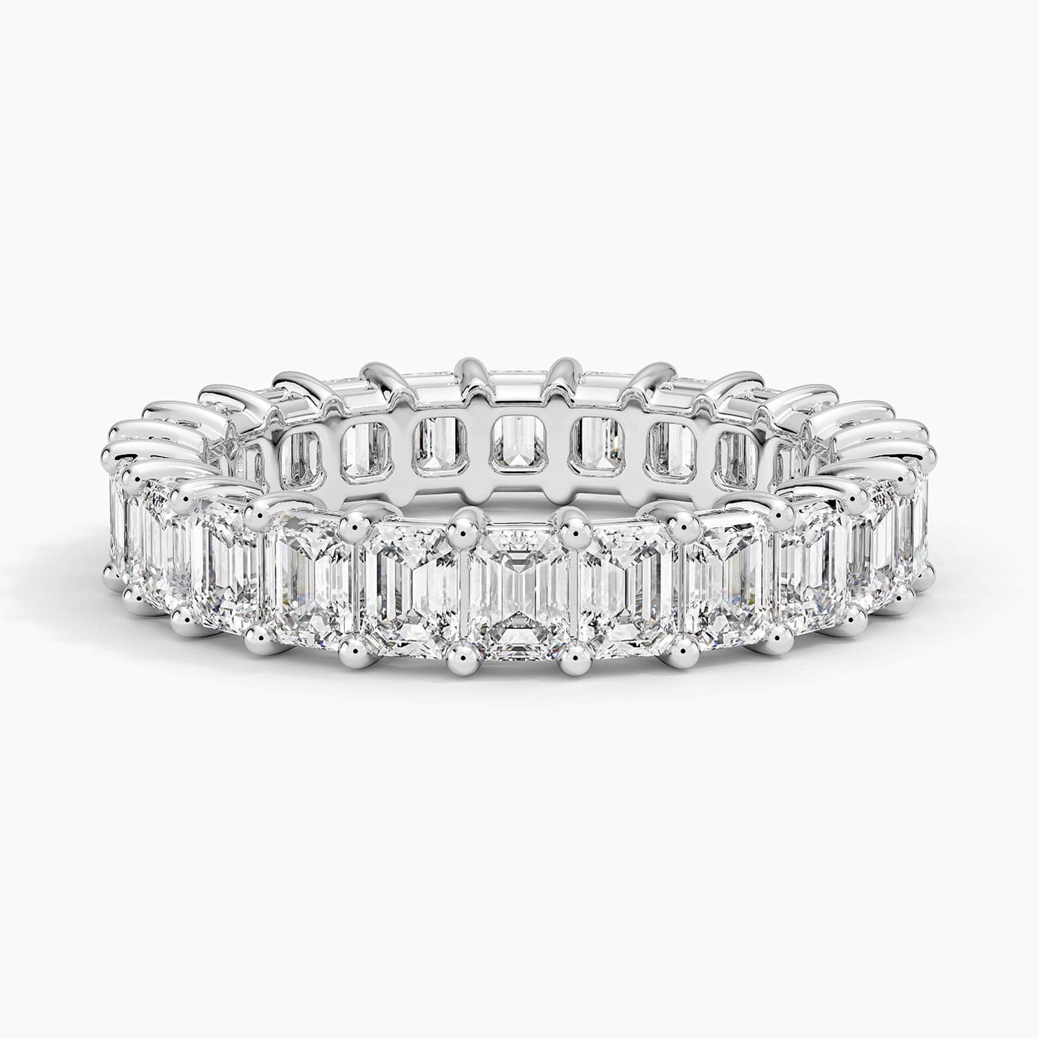 Emerald Eternity Diamond Ring (3 ct. tw.) Platinum Eternity Band