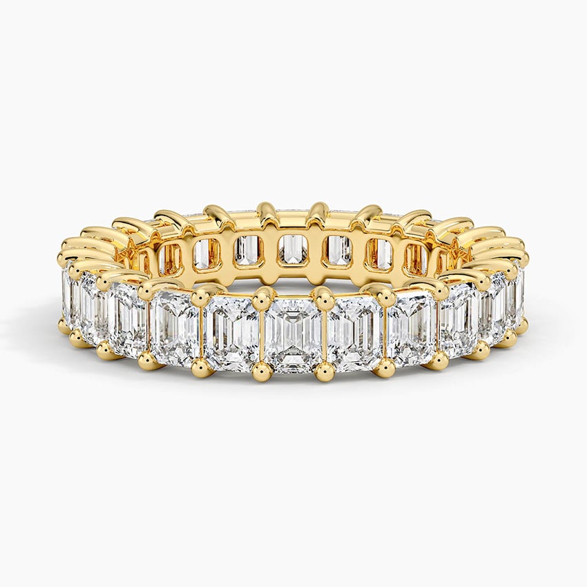 Emerald Eternity Diamond Ring (3 ct. tw.) Yellow Gold 18k Eternity Band