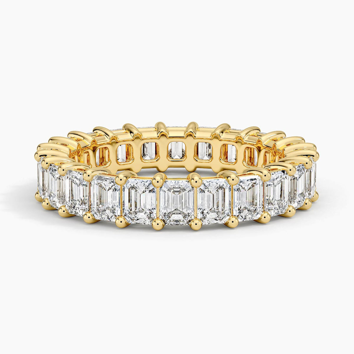 Emerald Eternity Diamond Ring (3 ct. tw.) Yellow Gold 18k Eternity Band