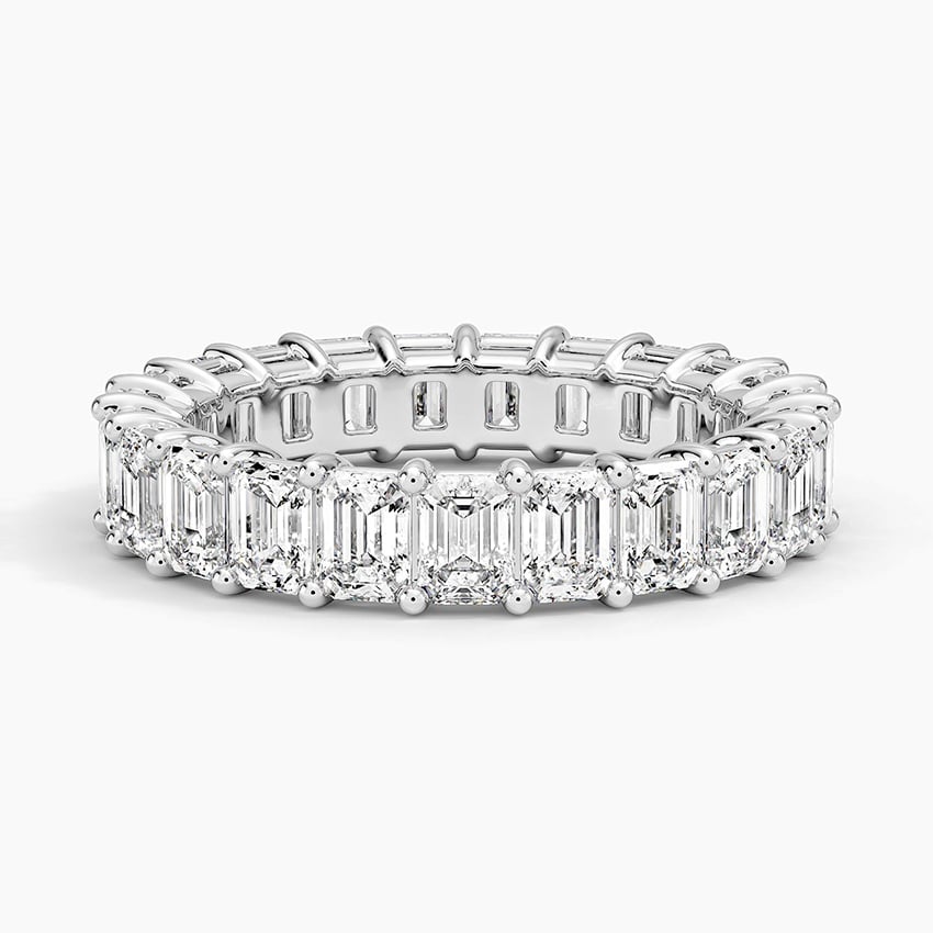Emerald Eternity Lab Diamond Ring (4 ct. tw.) Platinum Eternity Band