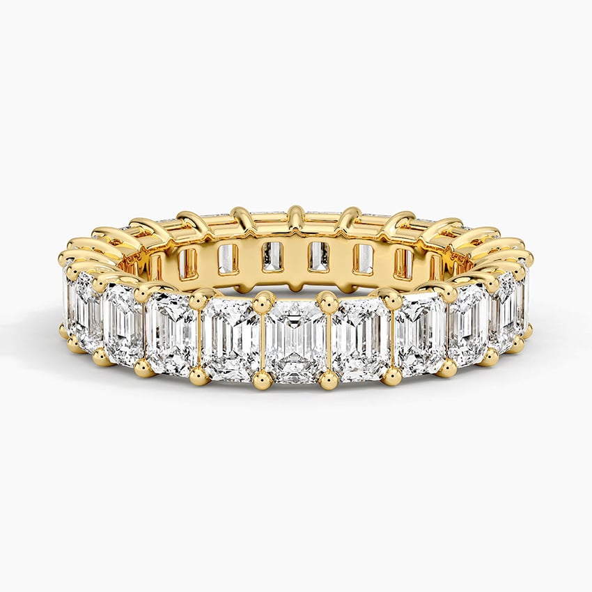 Emerald Eternity Diamond Ring (4 ct. tw.) Yellow Gold 18k Eternity Band