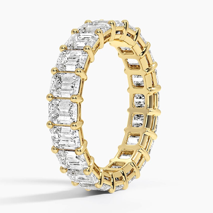 Emerald Eternity Diamond Ring (5 ct. tw.) Yellow Gold 18k Eternity Band
