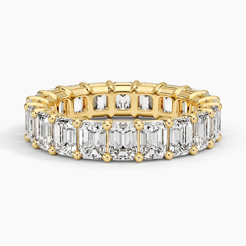 Emerald Eternity Diamond Ring (5 ct. tw.) Yellow Gold 18k Eternity Band