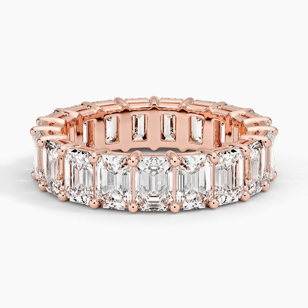 Emerald Eternity Diamond Ring (6 ct. tw.) Rose Gold 18k Eternity Band