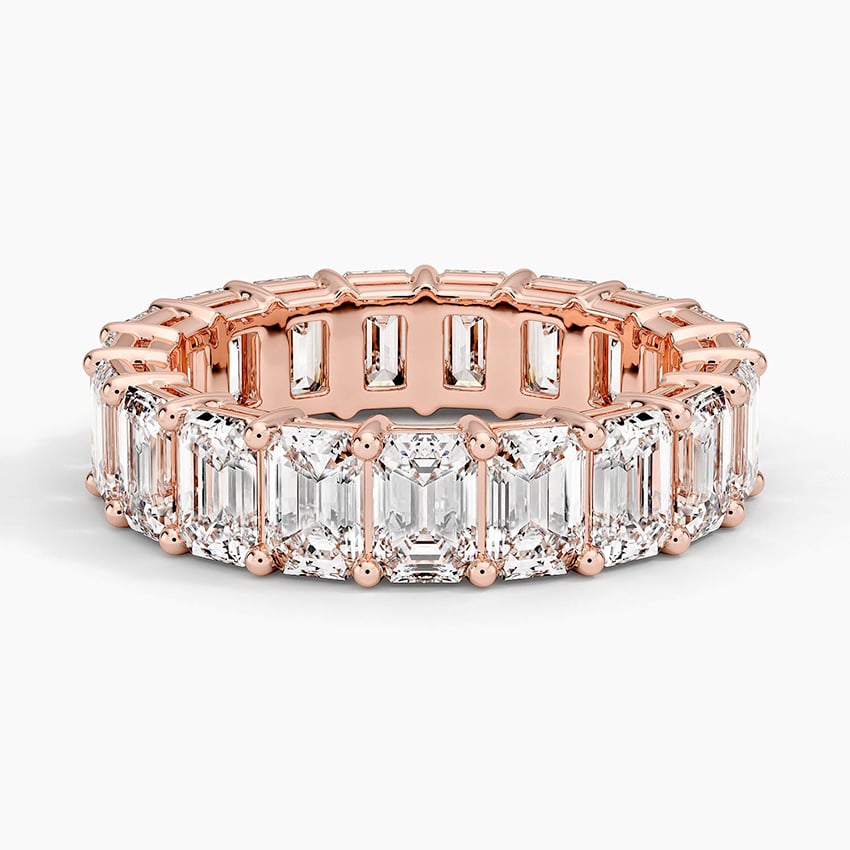 Emerald Eternity Lab Diamond Ring (6 ct. tw.) Rose Gold 18k Eternity Band