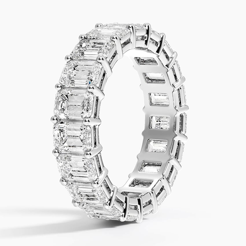 Emerald Eternity Diamond Ring (6 ct. tw.) Platinum Eternity Band