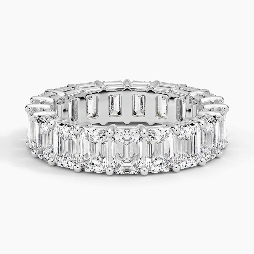 Emerald Eternity Diamond Ring (6 ct. tw.) Platinum Eternity Band
