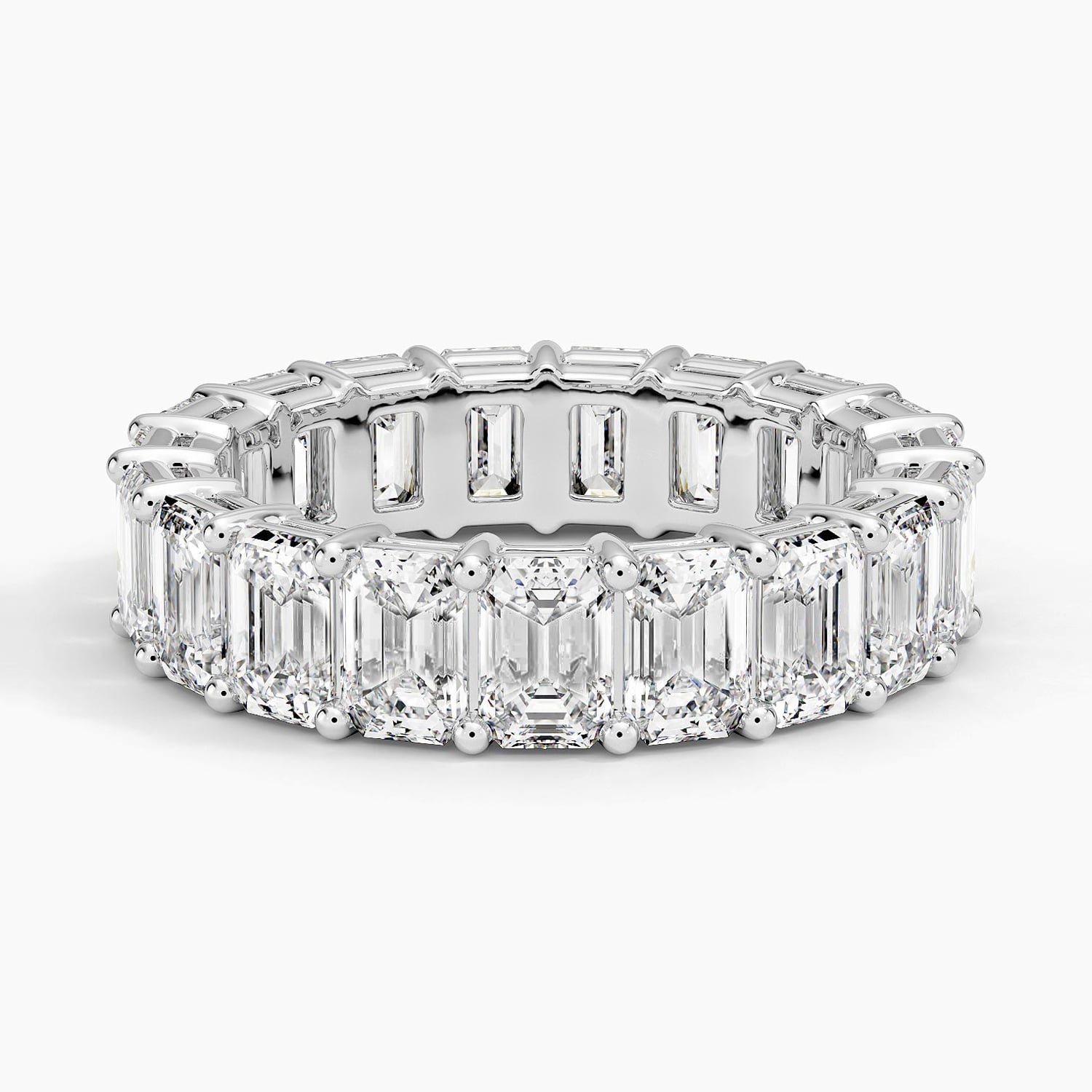 Emerald Eternity Diamond Ring (6 ct. tw.) Platinum Eternity Band