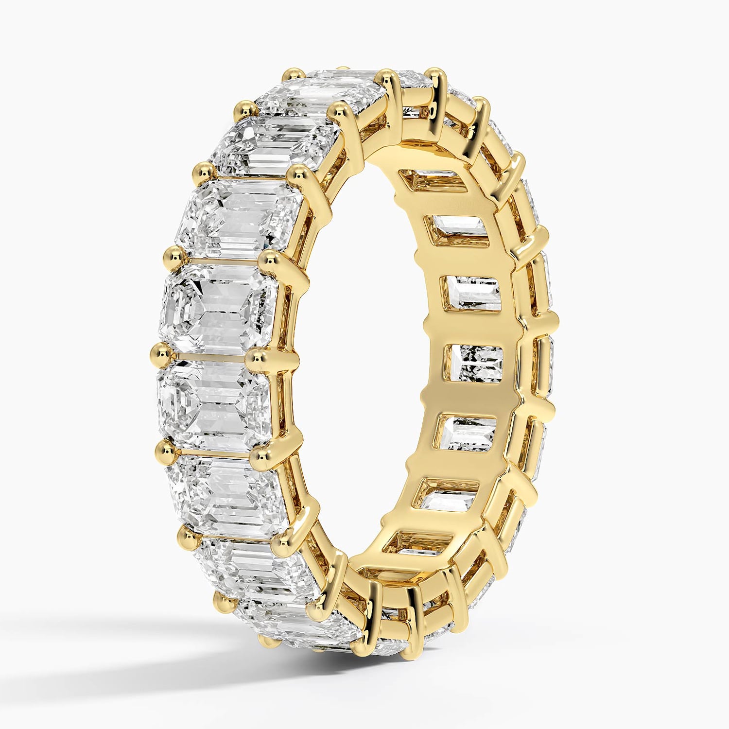 Emerald Eternity Diamond Ring (6 ct. tw.) Yellow Gold 18k Eternity Band