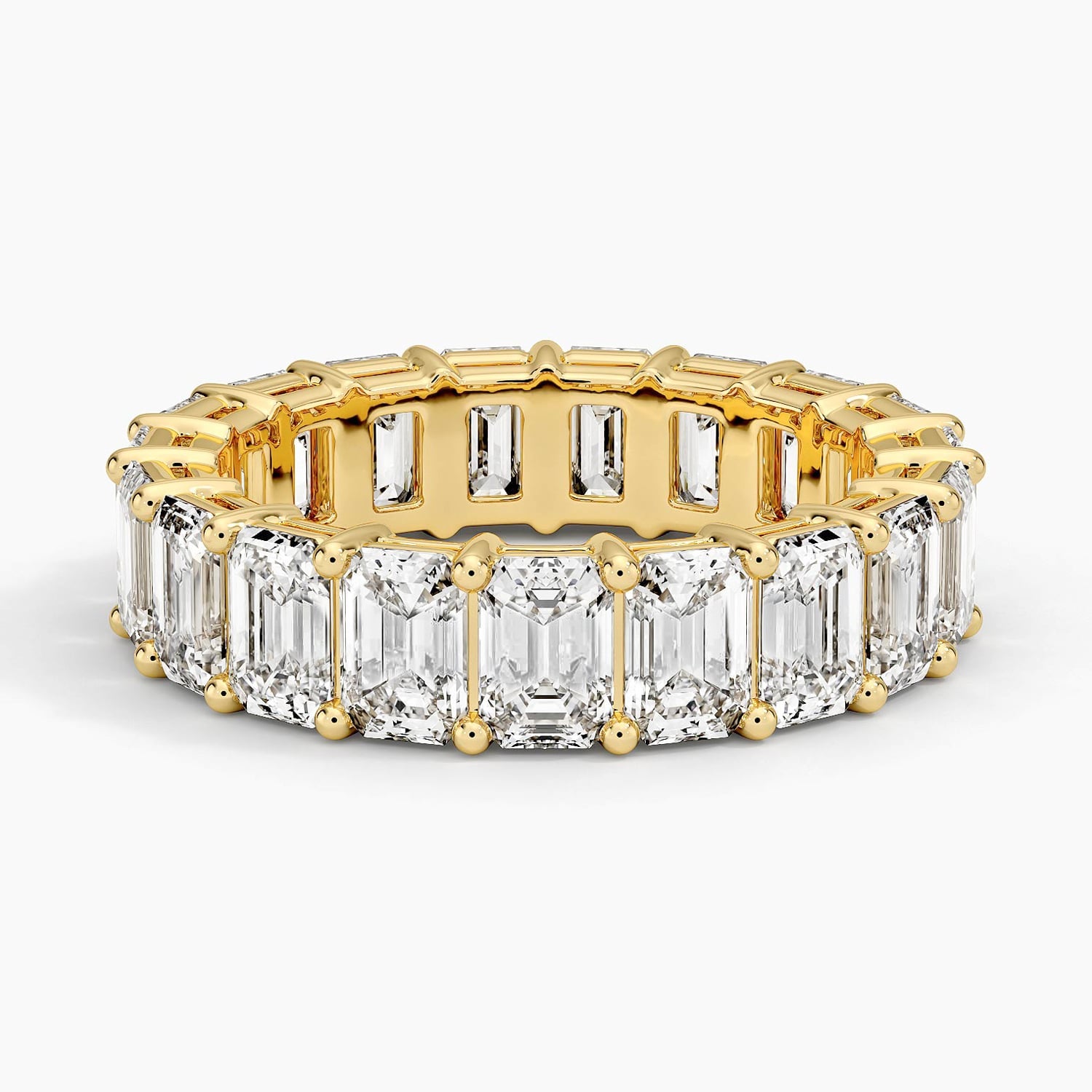 Emerald Eternity Diamond Ring (6 ct. tw.) Yellow Gold 18k Eternity Band
