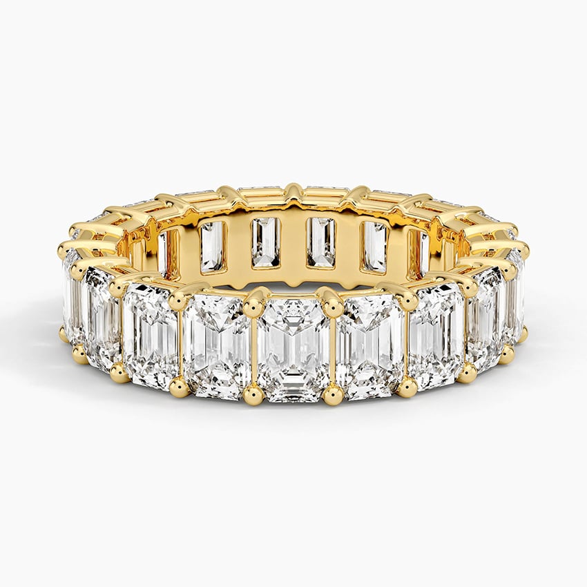 Emerald Eternity Diamond Ring (6 ct. tw.) Yellow Gold 18k Eternity Band