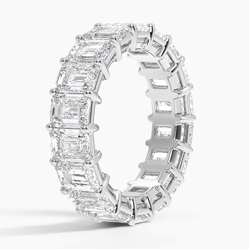 Emerald Eternity Lab Diamond Ring (2 ct. tw.) Platinum Eternity Band