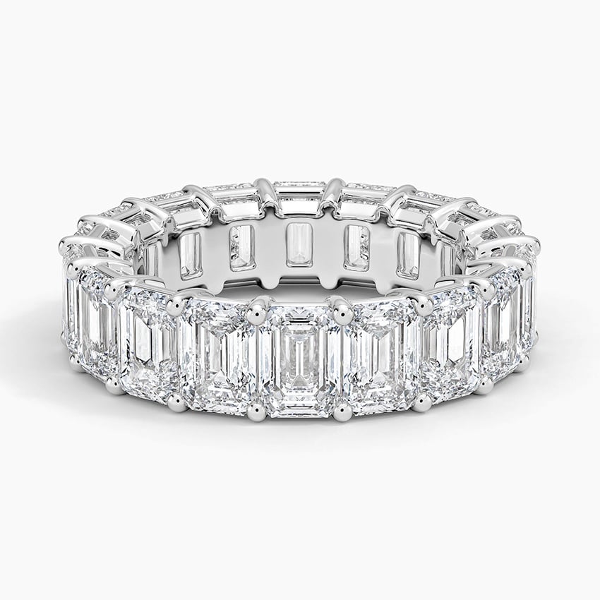 Emerald Eternity Lab Diamond Ring (2 ct. tw.) Platinum Eternity Band