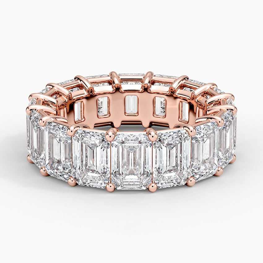 Emerald Eternity Diamond Ring (8 ct. tw.) Rose Gold 18k Eternity Band