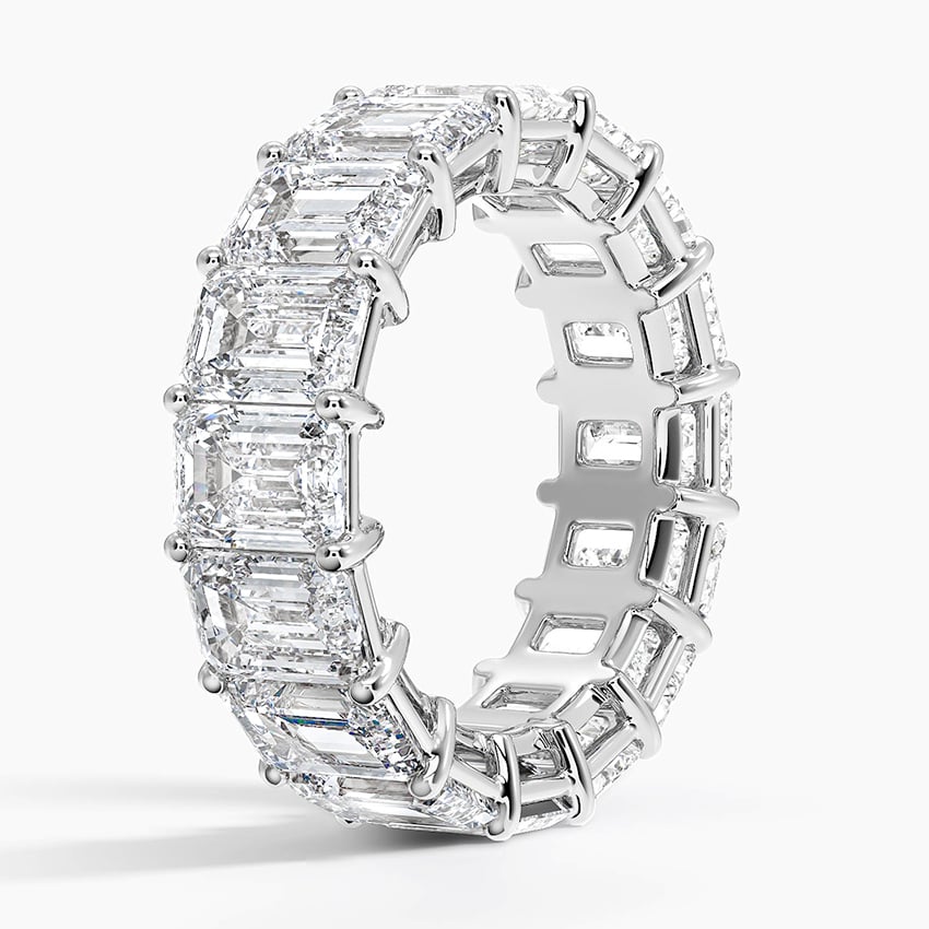 Emerald Eternity Diamond Ring (8 ct. tw.) Platinum Eternity Band