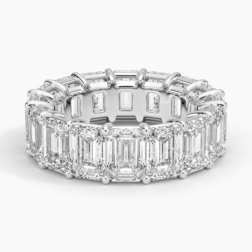 Emerald Eternity Lab Diamond Ring (8 ct. tw.) Platinum Eternity Band